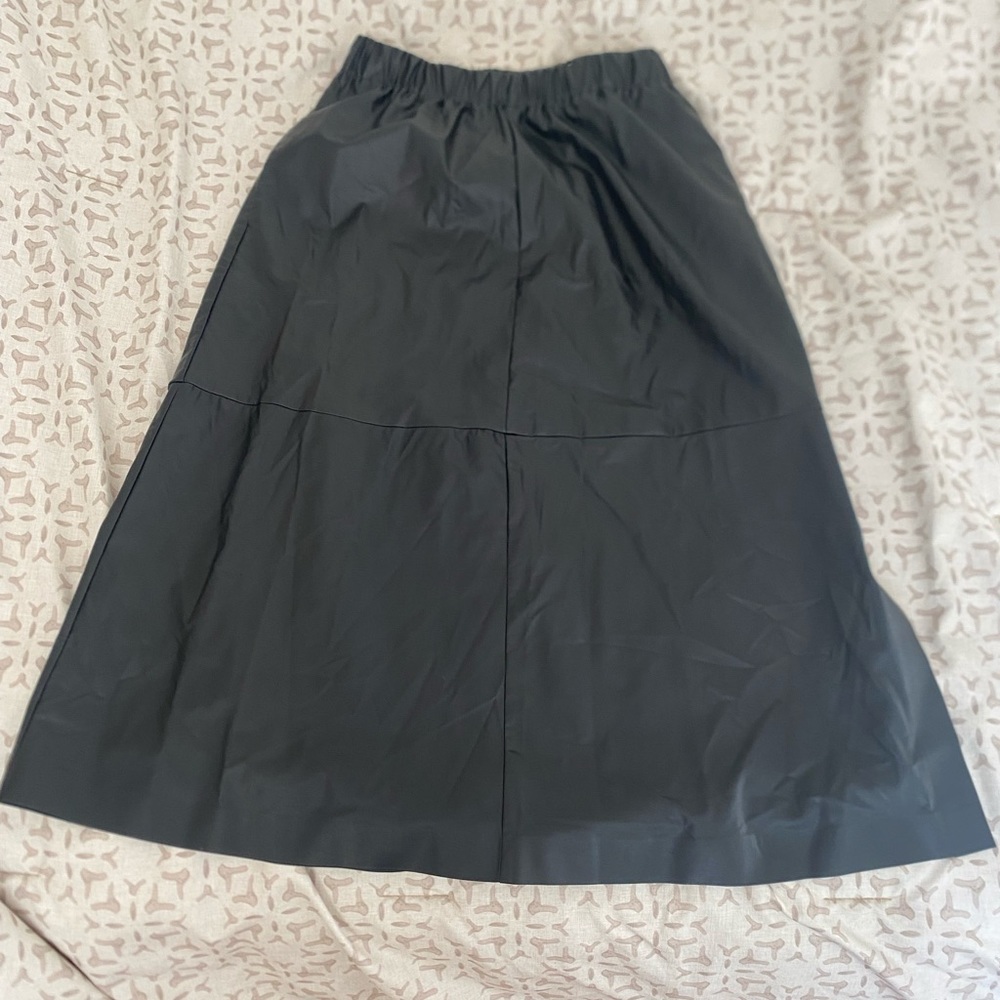 Midi leather skirt